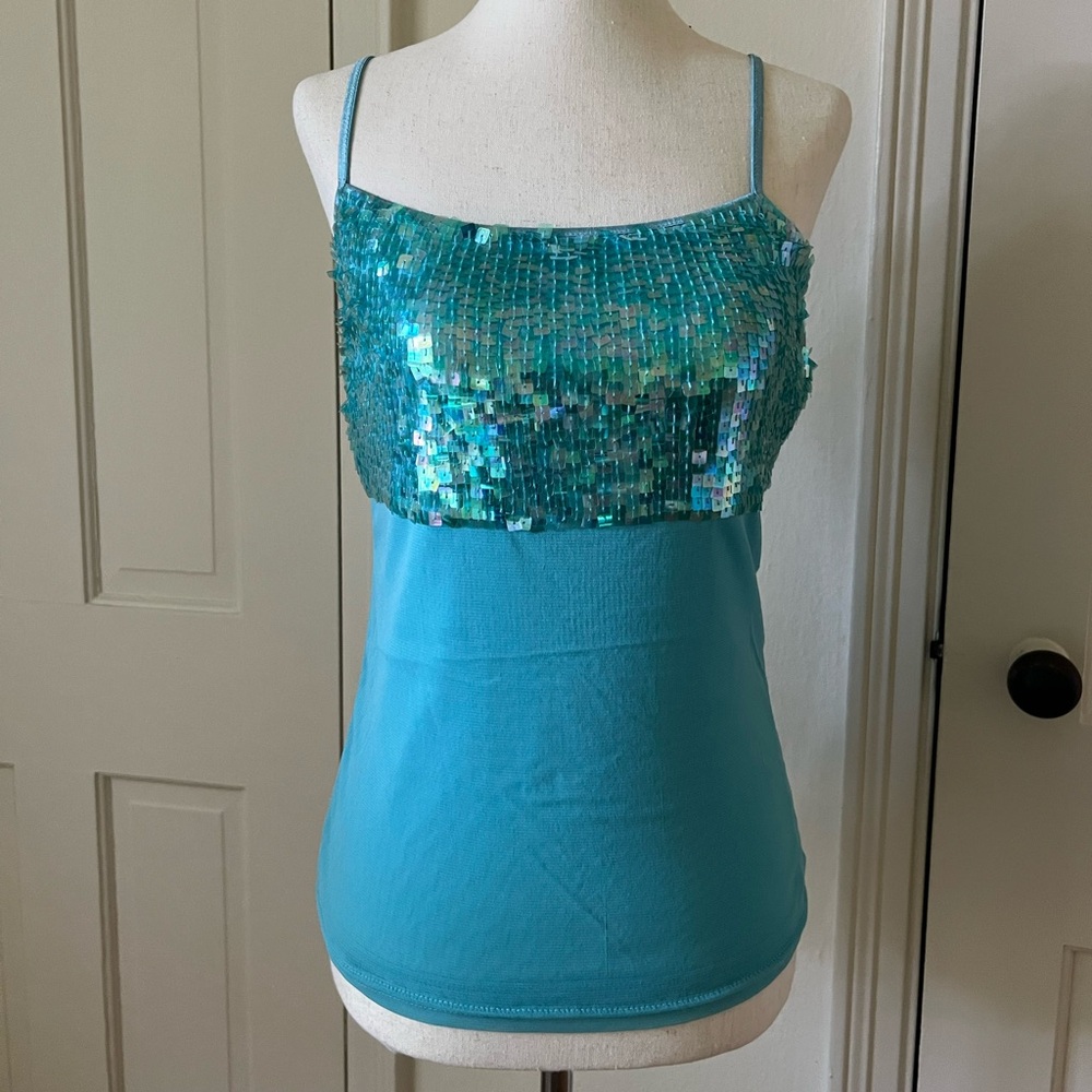 Y2K 2000s sequin mesh tank top - Picture 3 of 4